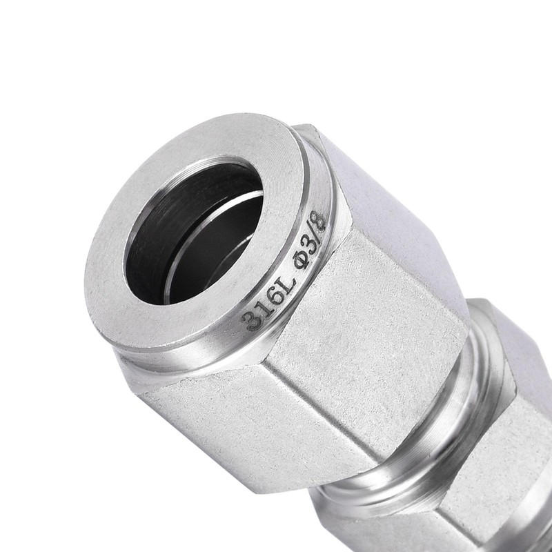 sourcing map Compression Tube Fitting 3/8" Tube OD x 3/8"