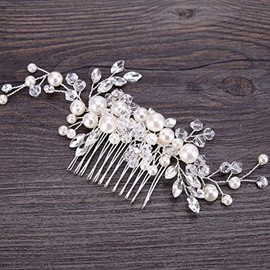 Samidy Bridal Flower Side Hair Clips Pearl Bridal Headpiece Wedding Accessories
