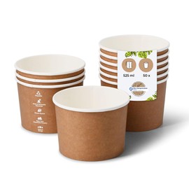 BIOZOYG Cardboard Universal Cups 525 ml Pack of 25 I Paper Cups to Go Diameter 114 mm I Environmentally Friendly, Stable & Recyclable I From Sustainable Forestry