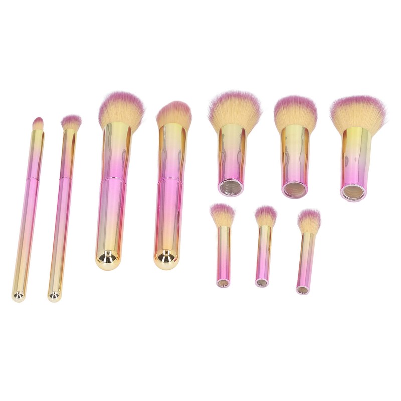 10PCS Travel Makeup Brushes Detachable Handle Powder Brush Set for
