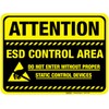 Attention ESD Control Area (Black) - Floor Sign 12" x