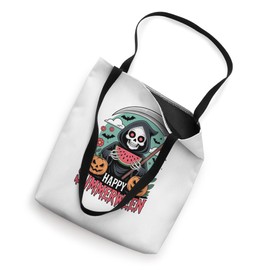 Happy Summerween Skeleton Jack-o-lantern Summer Watermelon Tote Bag