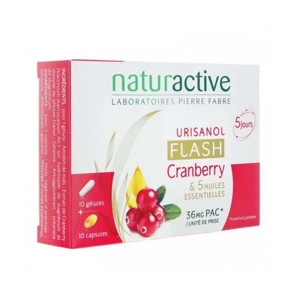 Naturactive Urisanol Flash Cranberry & 5 Essential Oils 10 hard caps + 10 soft caps