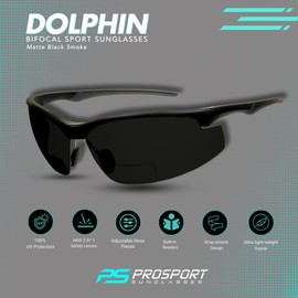 proSPORT Safety Bifocal Sport Sunglass Readers ANSI Z87 +2.00 Men Women 2 Pairs Adjustable Nose Piece Cycling