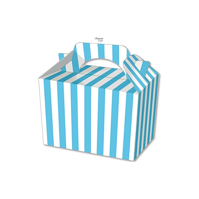 Diamante Crafts 10 Party Boxes Stripe - Cardboard Lunch Food