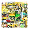 T TAKONE Construction Vehicle Stickers, 50 Pieces Vinyl Excavator Tractor