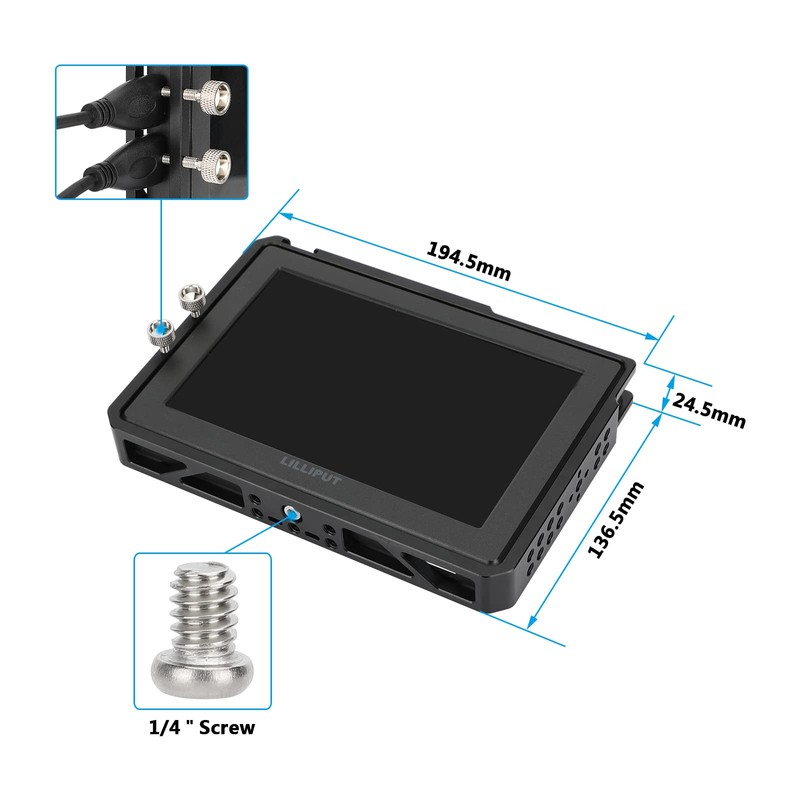 CAMVATE Full Monitor Cage for Lilliput A7S 7" 4K On-Camera