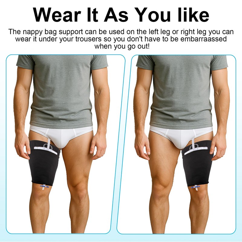 Catheter Leg Bag Holder, Ultra-Soft Fabric Comfortable & Breathable, Catheter