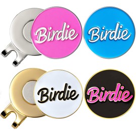 Adhere Golf Ball Markers Personlized Logo Enamel with A Strong Magnetic Hat Clips A Premium Golf Gifts for Golfer (Style N Birdie 4 Colors)