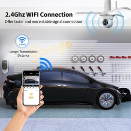 LED Garage Light Bulb with Camera, 2 in 1 Floodlight Security Camera with 3 Adjustable Panels Smart AI Human Detection Screw-in E26 Base Motion Sensor Two-Way Audio Color Night Vision