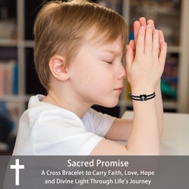 Focxoio Confirmation Gifts for Boys Catholic, Confirmation Bracelet Decorations Baptism Christian Easter Gifts Teen Boys Godson Son