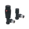 Noir Black Angled Thermostatic Radiator Valves - Energy Saving