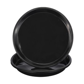 TIXIPEM 20IN Large Plastic Plant Saucer [4PCS] - Round Flower Drip Tray Use for Indoor Outdoor Garden Potted Plants - [Black] Plastic Plant Pot Saucer Water Trays