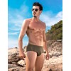 Casey Kevin Men's Solid Swim Briefs Elastic Drawstring Board Surf