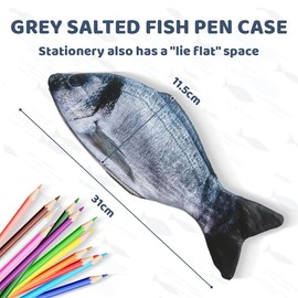 SIVZUMO 1 x Fish Shaped Pencil Case Novelty Fish Pencil Case with Padded Thick Foam Lining Fish Gifts Fish Gift for School Classroom