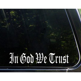 UUSticker 8"x2" in God We Trust Old English Font Car Window Decal Sticker Jesus White