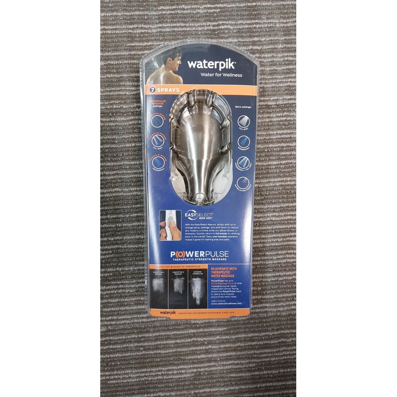 Waterpik PowerPulse Therapeutic Strength Massage Shower Head 7 Sprays -
