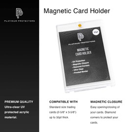 Platinum Protectors Magnetic Card Holder for 35pt Trading Cards with UV Protection (25 Pack)