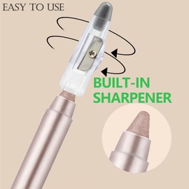 Daeuwiutr Eyeshadow Stick Highlighter Eye Liner,Eye Brightener Stick, Shimmer Glitter Creamy Eye Shadow Sticks, Waterproof Eyeshadow Pencil Long Lasting Eye Shadow Makeup #A02 Rose Brown