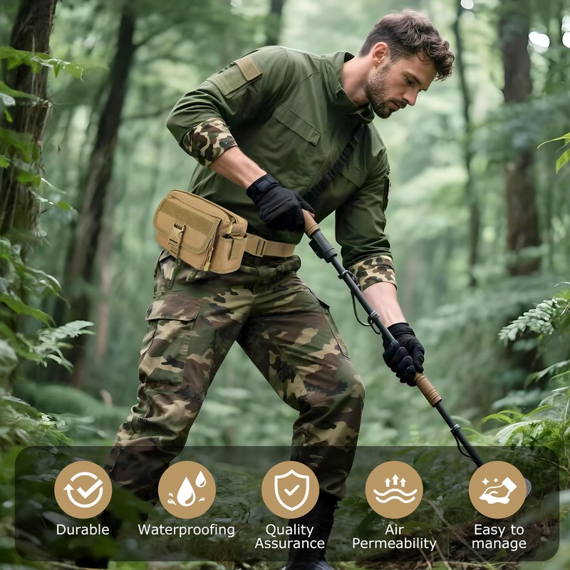 Metal Detecting Waist Bag with Kettle Sleeve Elastic Net，Portable Find