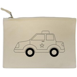 'Police Car' Canvas Clutch Bag/Accessory Case (CL00042849)