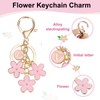 PATIKIL Pink Flower Keychain Charm, Cute Enameled Keychain Initial Floral