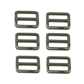 JIHUOO Pack of 8 1 inch flat metal sliding buckle belt adjuster slider webbing backpack buckle slider regulators rectangular sliders