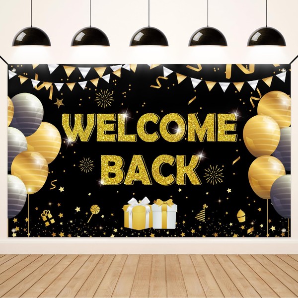 Koliphy Welcome Back Banner, Welcome Back Decorations for Family Celebration