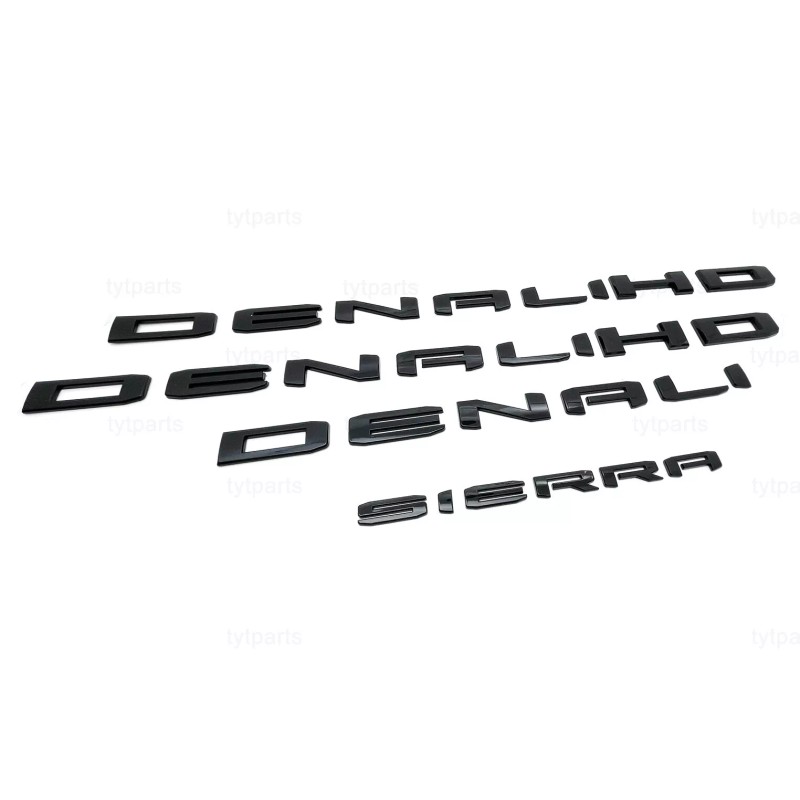 GMC 2019-25 Gloss Black DENALI HD DENALI SIERRA Emblems Fit