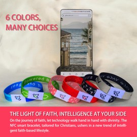 Bible Verse Bracelets With NFC Music Daily Bible Verse Bracelet,bible Verse Bracelet Scripture Bracelets Nfc Christian Bracelet For Men Bible Verse Wristbands Bible Gifts(Daily bible bracelet pink)
