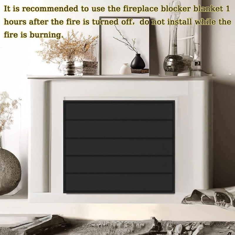 Magnetic Fireplace Blanket for Heat Loss Indoor Fireplace Covers Keep