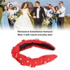Rhinestone Embellished Knotted Headband Heart Decoration Knotted Jeweled Headband for
