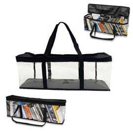 WYDDDARY Large Capacity Organiser Storage Bag CD Storage Bag PVC Transparent Waterproof Material Organiser for Books, CDs, Documents