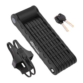 Toptrek Folding Lock with Bracket Bicycle Lock Key Long 94 cm 8 Joints Bicycle Lock Security Level 7 Bicycle Folding Lock for Mountain Bike/Road Bike/BMX/MTB (Black)