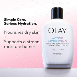 Olay Loción Fluida de Belleza Hidratante Activa, Original, 6.0 Fl Oz