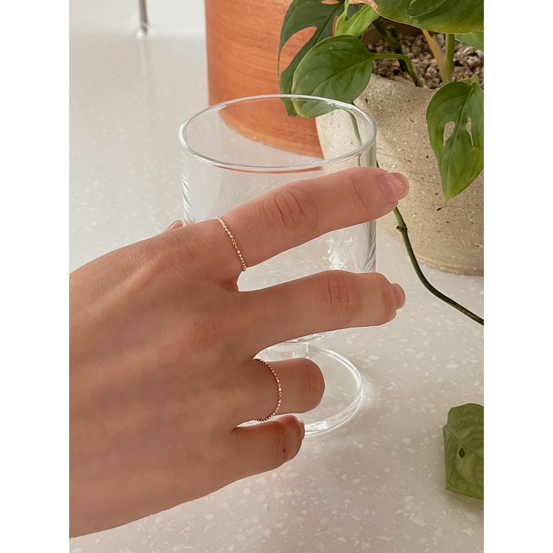 14k ball chain ring daily gold thread ring No. 18