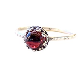 Sterling Silver Garnet Gemstone Ring Size 8, Burgundy Red, Gifts For Women, Her, Mom, Sister, Daughter, Best Friend, Mothers Day, Birthday, January Birthstone