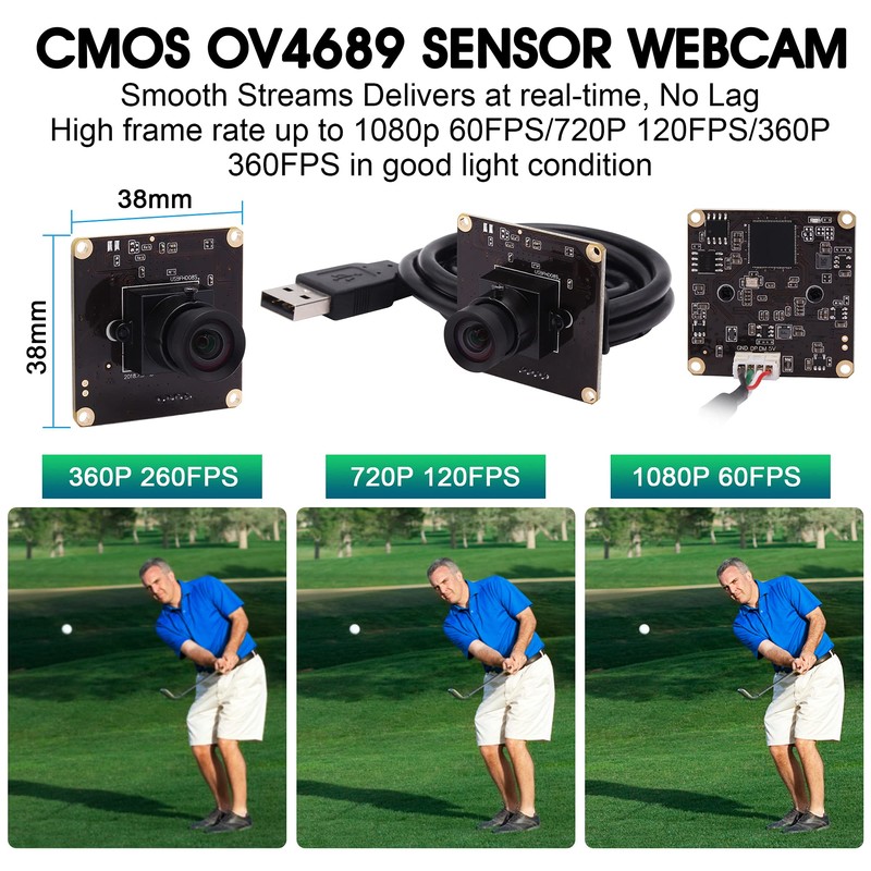 ELP USB Camera 260fps High Speed Webcam 110 Degree Wide