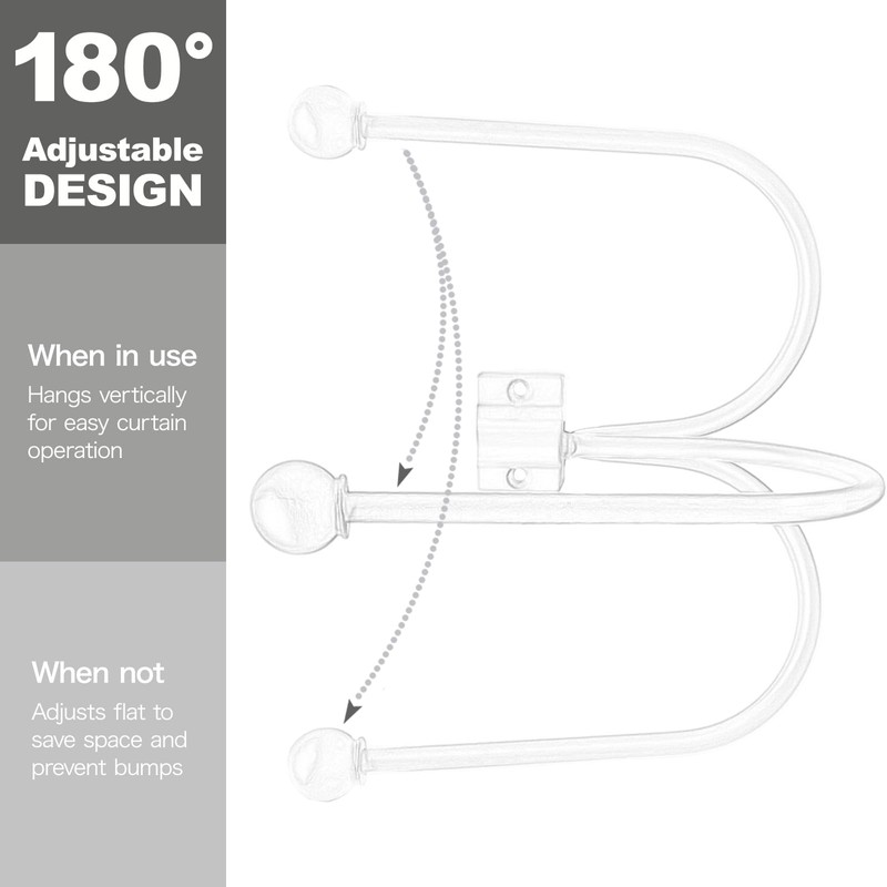 Adjustable Gold Curtain Holdbacks, Foldable Tiebacks for Heavy Drapes