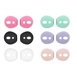 JNSA Fit in Case Airpods Tips Ear Skins AirPods Covers Compatible with AirPods 2 / AirPods 1 / EarPods, Ultra-Thin Anti-Slip Earbuds Silicone AirPods Ear Tips,6 Pairs 6 Colors