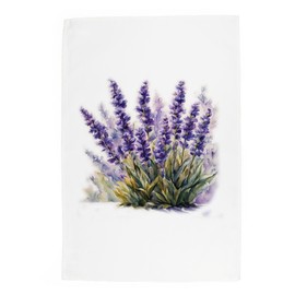 Purely Home Floral Lavender Tea Towel - Watercolour Garden Flowers Panama Cotton Kitchen Dish Towel/Drying Cloth - 67cm x 45cm