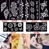 7 Sheets Flower Pendant Henna Tattoo Stencil Temporary Hollow DIY