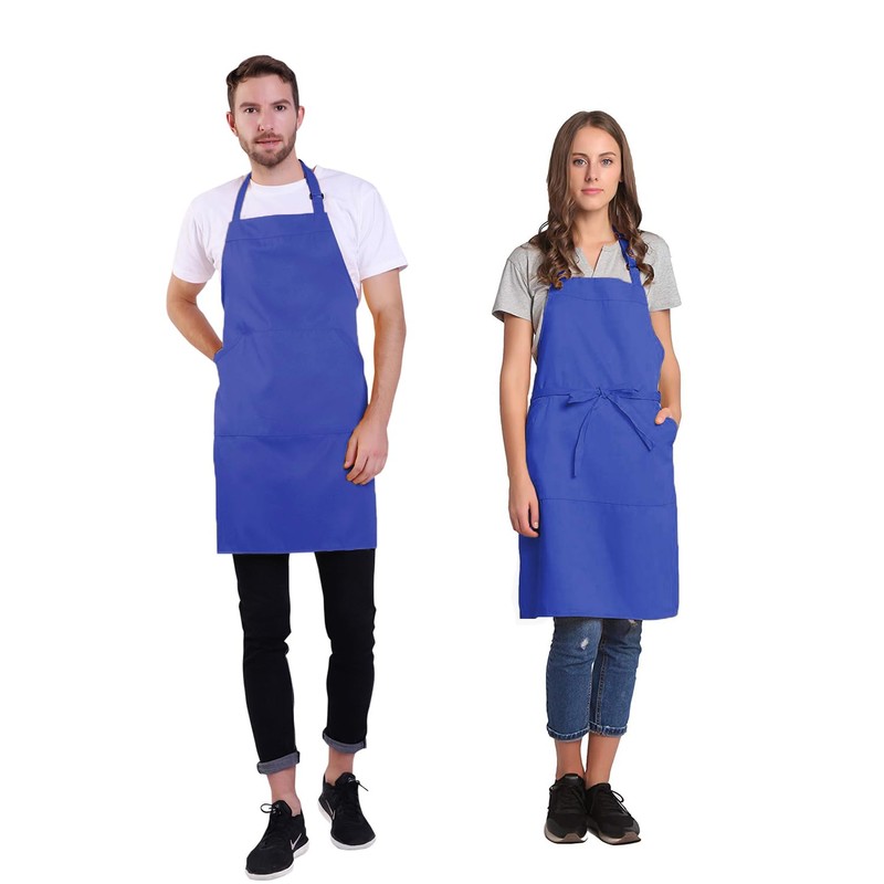 BIGHAS Adjustable Bib Apron with Pocket Extra Long Ties for
