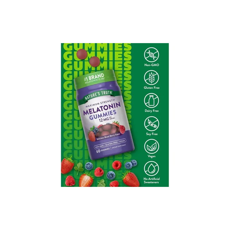 Nature's Truth Sleep Melatonina 12 Mg Gummies 60 Gomitas