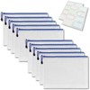 HINH B6 Zippered File Bags with Label Stickers, Translucent PVC,
