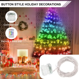 Fairy Lights 16.4FT 50 Led 16 Color Changing String Lights, Battery Operated with Remote Control twinkle Lights, Waterproof for Indoor Outdoor Decorations-Perfect for Christmas,Parties,Gardens
