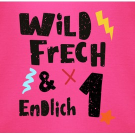 Shirtracer - Baby Bodysuit Boy Girl - 1st Birthday - Wild Cheeky and Finally 1 - Wonderful One Year, 3 Fuchsia, 12 - 18 months