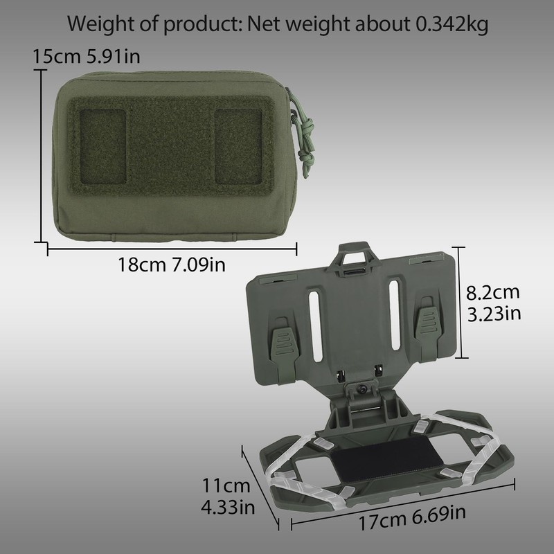 Zhongren Tactical Phone Chest Mount Molle Foldable Navigation Universal Phone