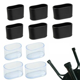 Oval Chair Leg Caps Floor Protector PVC Furniture Pads Table Feet Non Slip Floor Protectors for Hardwood Floors Chair Feet Pad (Black, 15x30mm) 10pcs