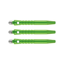 RED DRAGON Hip-Grip Medium Green Aluminium Dart Shafts (Shaft) - 2 Sets Per Pack (6 Stems Total)
